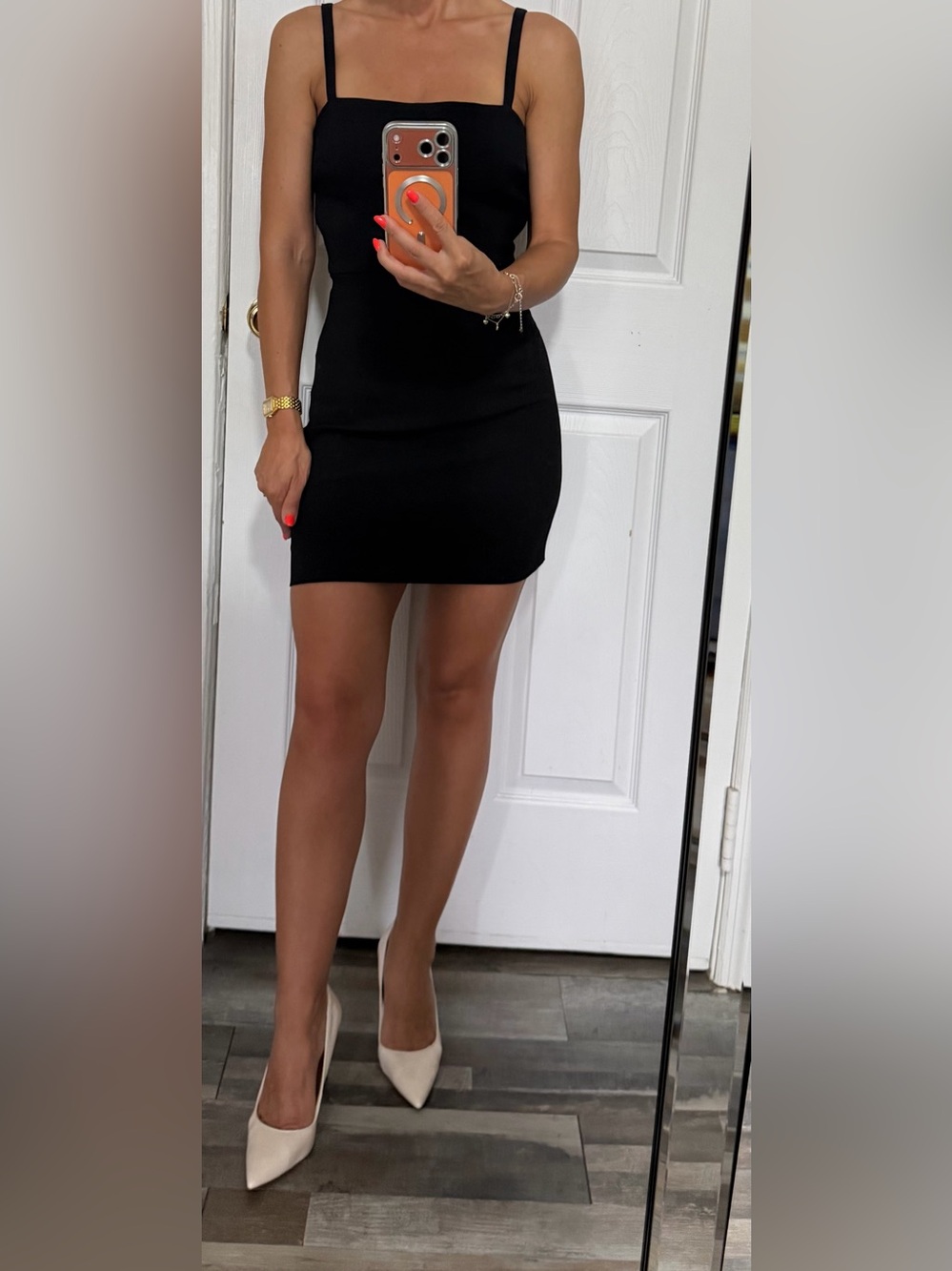 Zara Black Strappy Bodycon Mini Skirt